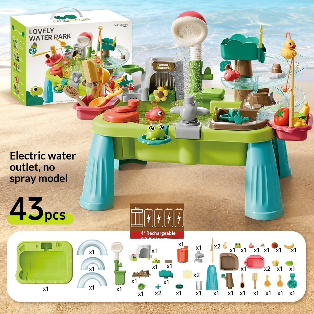 Childrens Electric Spray Water Play Station With Simulated Fishing And Dishwasher Functions