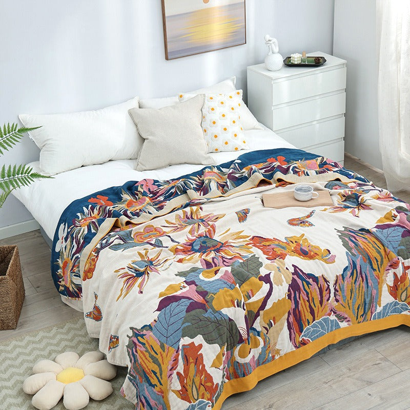 Cotton Multlayer Gauze Towel QuiltAllcotton Towel Blanket