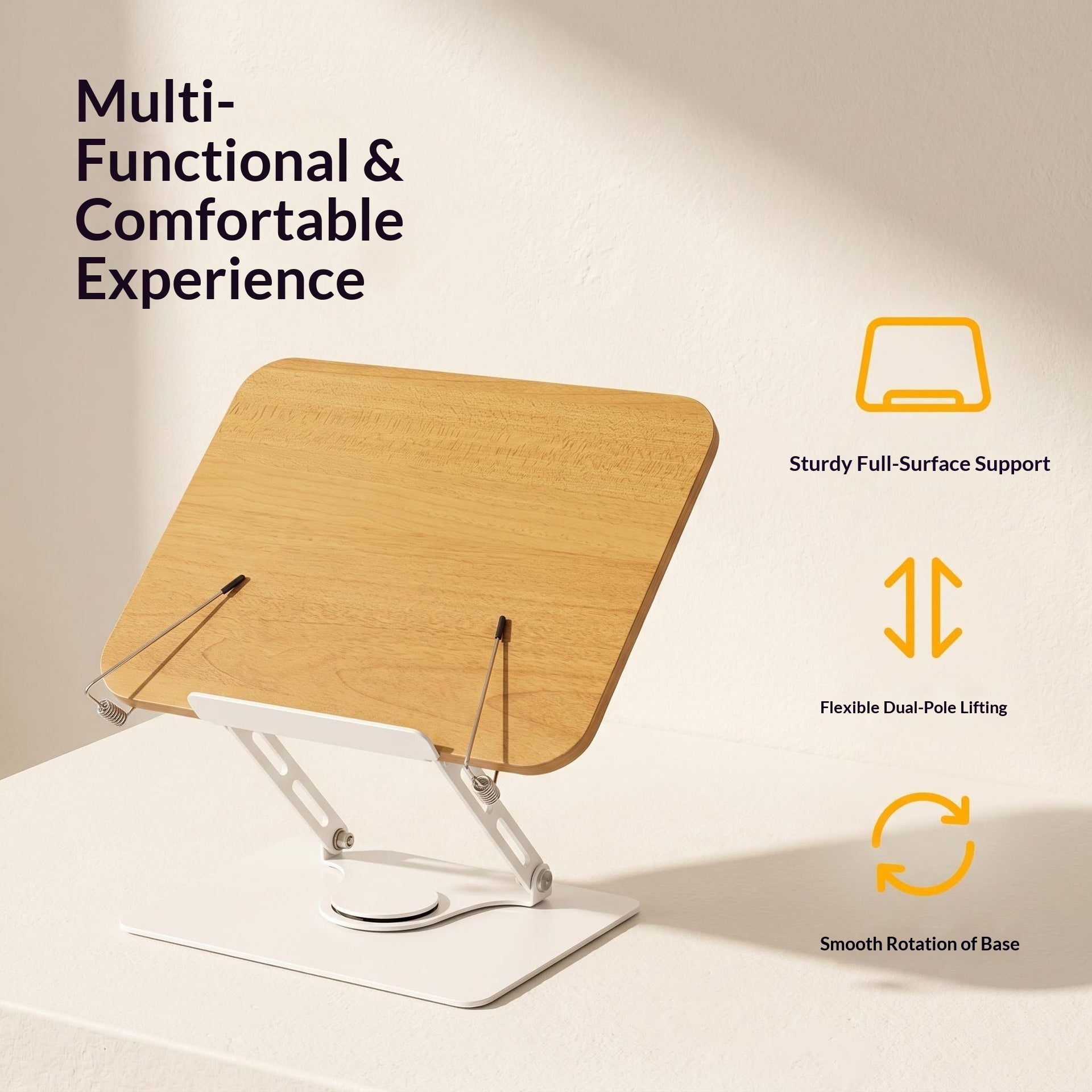 360 Rotating Desktop Book Stand Tablet Holder   Adjustable Reading Rest For Books, IPad  Tablets, Perfect For Students