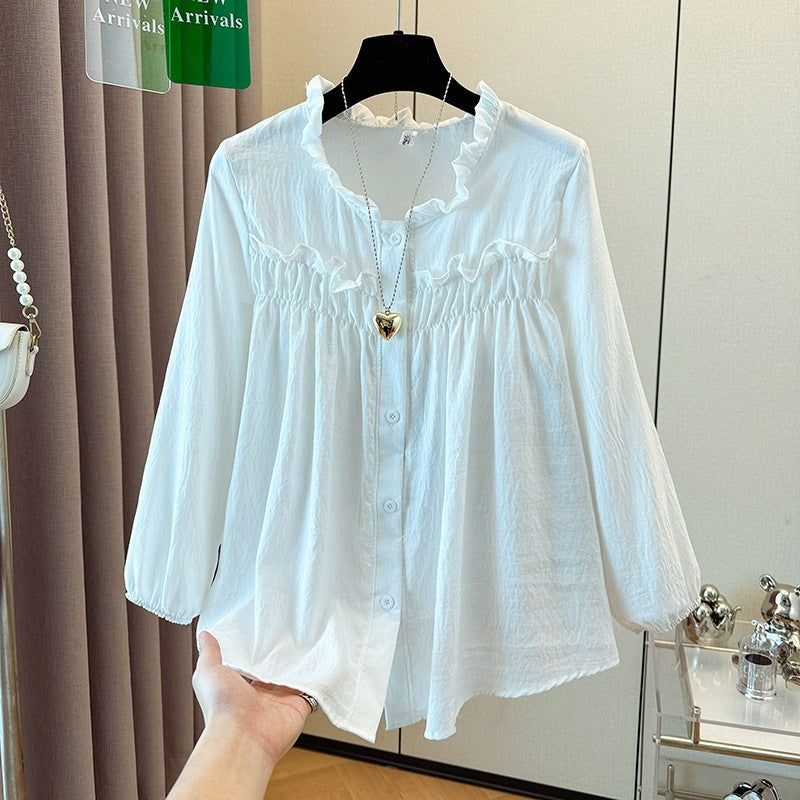 Full-length Tummy-covering Top For Early Autumn