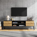 TV Cabinet, Lowboard TV Board, TV Console With 2 Cabinets And Open Storage Space, TV Table, TV Stand, Living Room Cabinet, Suitable For TVs Up To 70 Inches