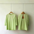 Womens Backless Top With A Round Neck And Three-quarter-length Sleeves