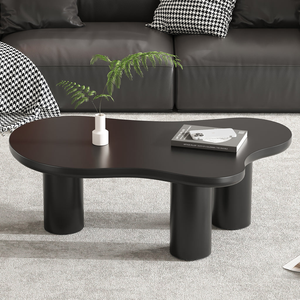 Irregular Coffee Table In Cloud Shape, 107cm Length, 66cm Width, 40.5cm Height, MDF Table Top And PVC Legs, With Felt Backing