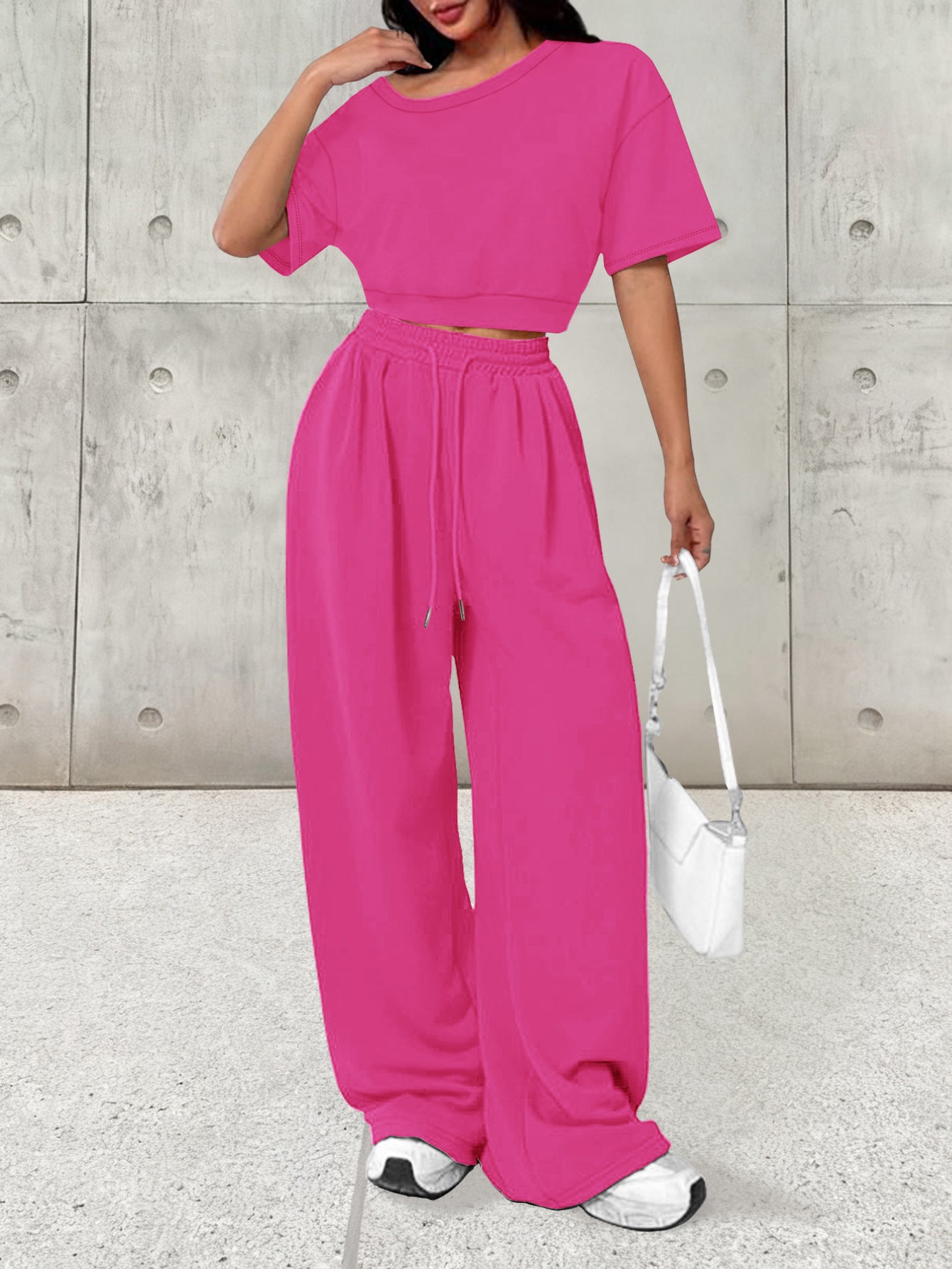 Womens Casual Set With A Crew Neck