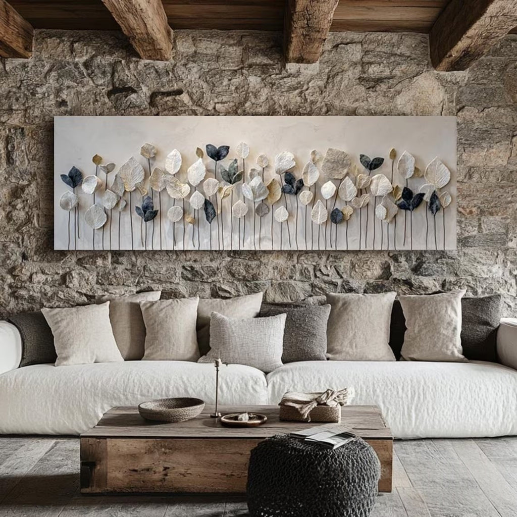 Minimalist Leaf Panoramic Art Canvas Painting