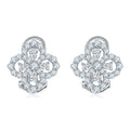 S925 Sterling Silver Clover Huggie Earrings, 3x2mm Pear D-VVS1 Moissanite Cluster, Platinum Plated 4.2g Elegant Women's Jewelry Gift Box