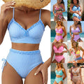 Womens Patchwork Top And Shorts Bikini Set