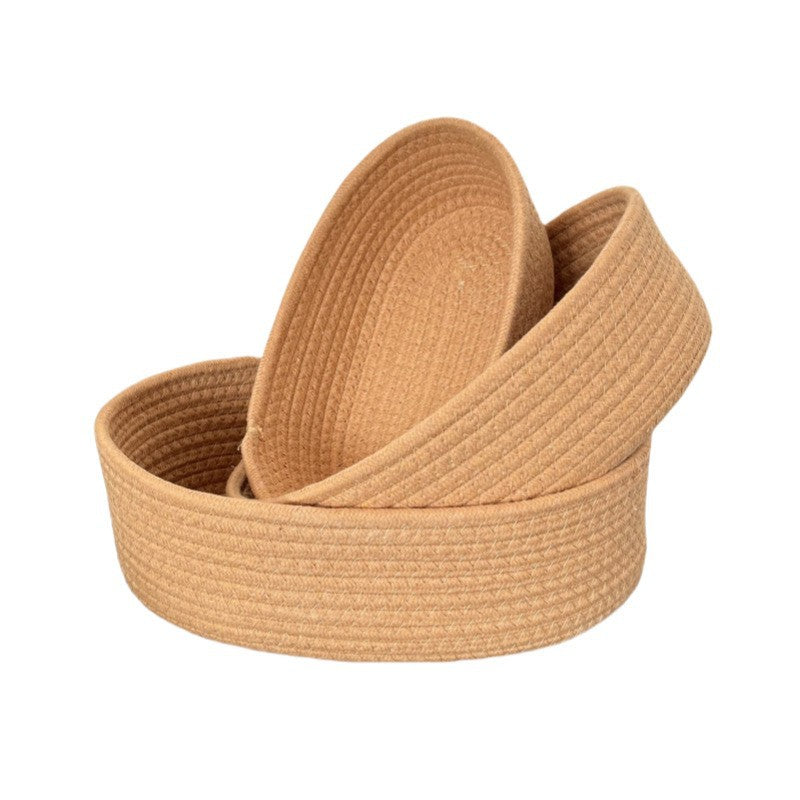 Three-piece Cotton Rope Storage Basket Set