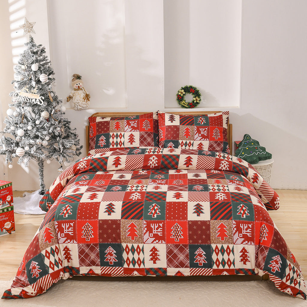 Christmas Red Plaid Pattern Three-piece Set
