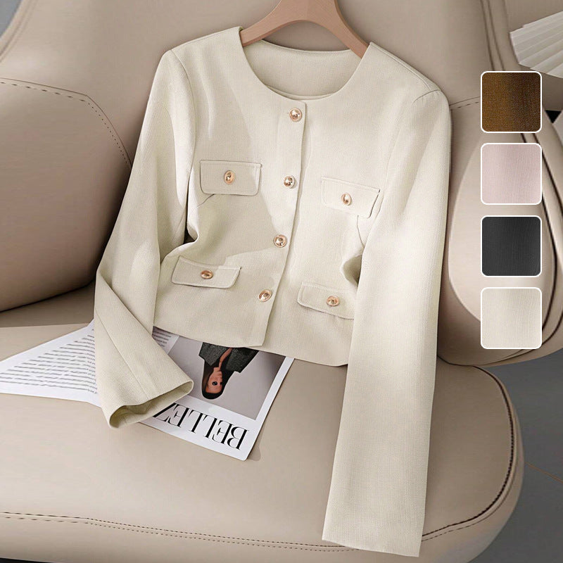 New Round Neck Autumn Fashion Short Round Neck Wool Coat