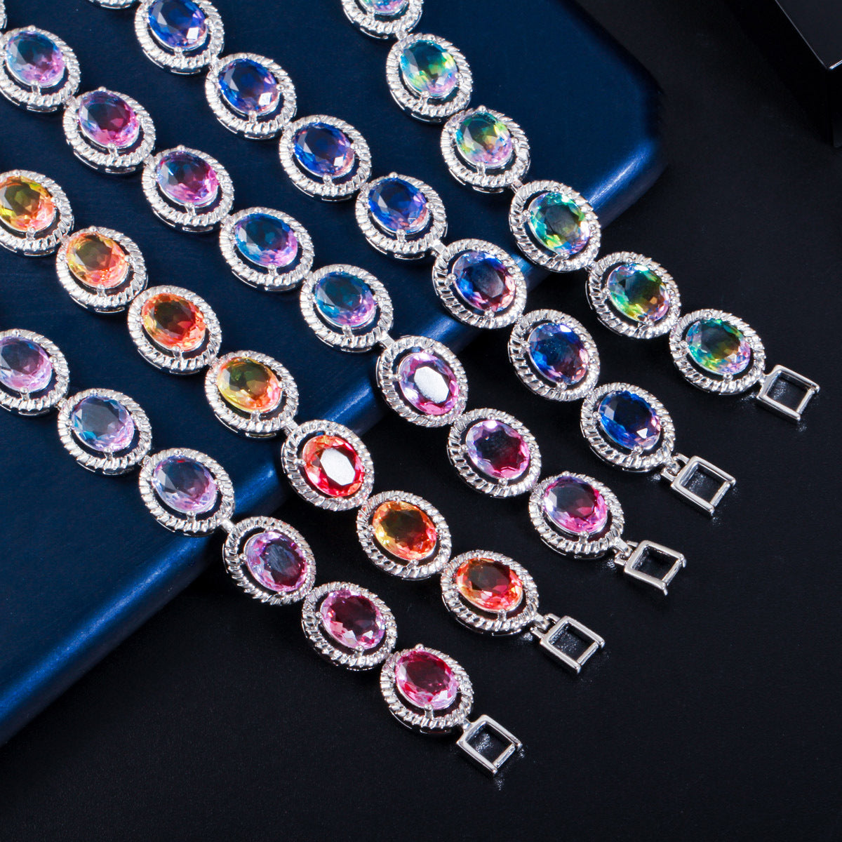 Colorful Gradient Crystal Glass Bracelet