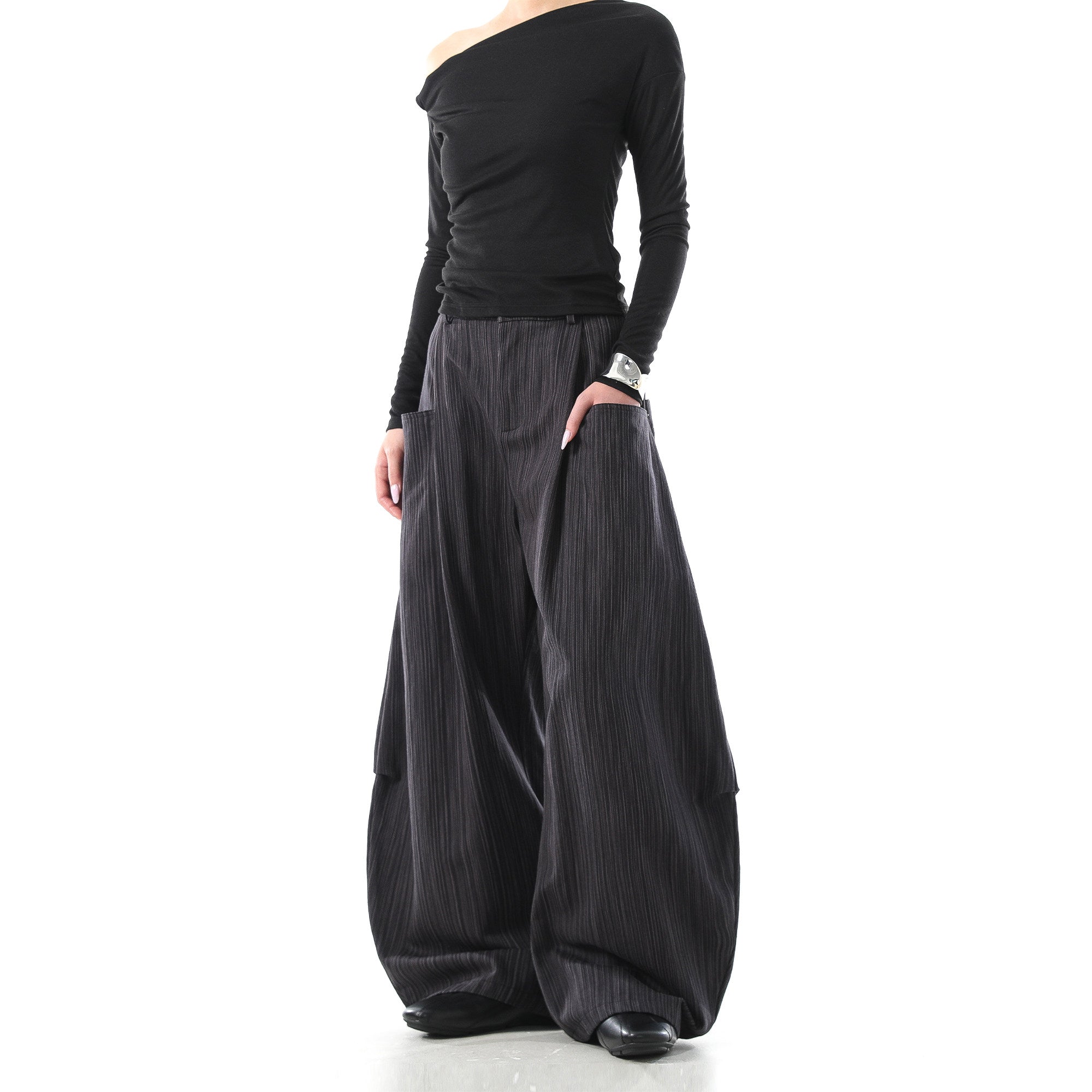 Autumn Front-pocket Tree-pattern Vintage Relaxed-fit Bootcut Pants
