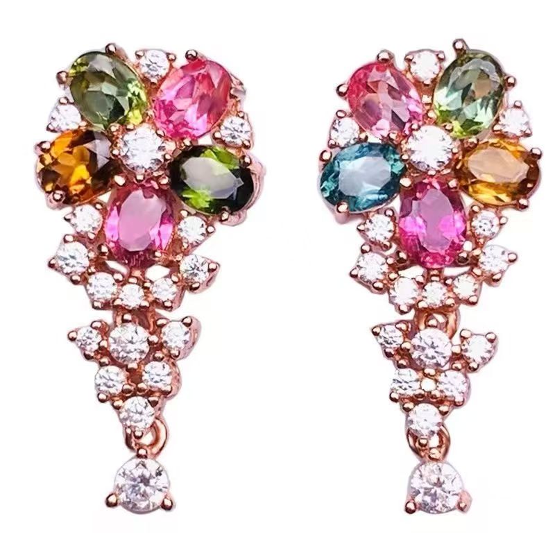 New Minimal Vintage  Style Stud Earrings, Inlaid Crystal Niche Trendy Versatile Elegant Personality Earrings For Women