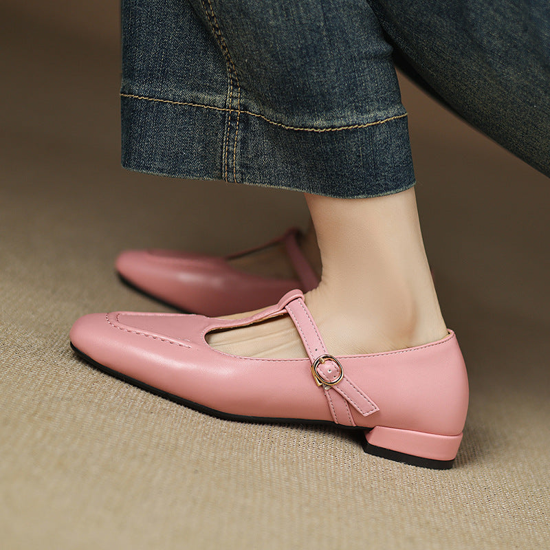 Sewn Womens Peep Toe Pumps T-strap Design Sizes