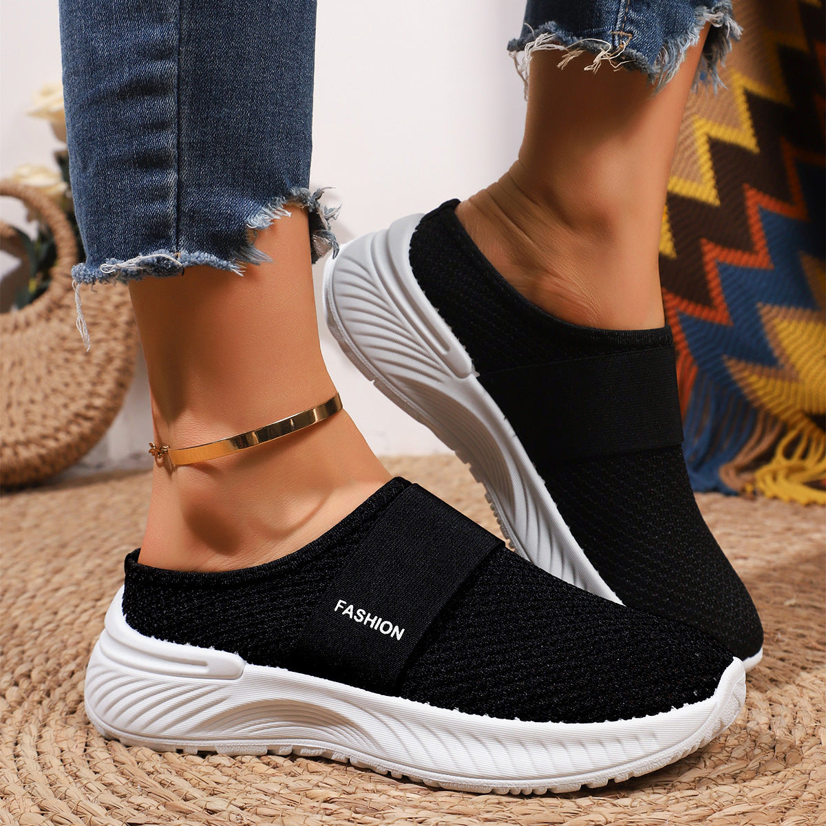 Versatile Mesh Breathable Womens Flats