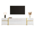 Luxurious TV Stand , TV Cabinet,High Gloss Finish , Gold Tone Edges , With Drawers And Doors , Modern Style , Provides Plenty Of Storage Space For The Living Room , TV Cabinet