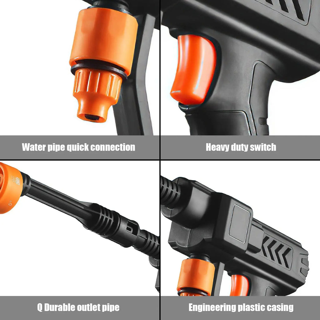 48V Water Gun Spray Cleaner Car Washer  6 In 1 Nozzle, Handheld High Pressure Washer For Car Floor Garden Cleaning And Watering