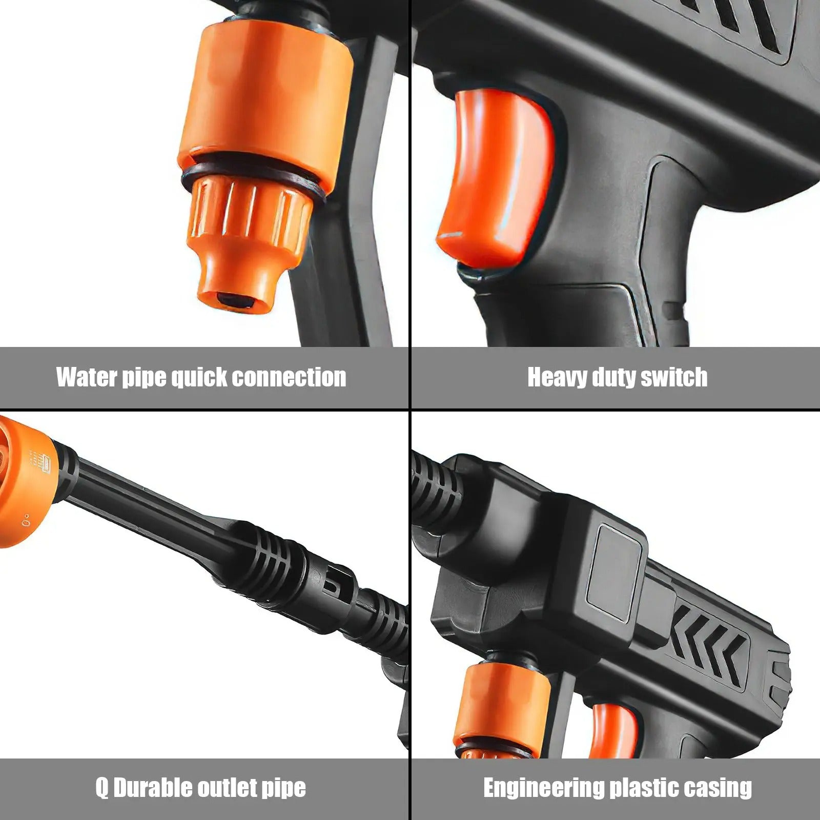 48V Water Gun Spray Cleaner Car Washer  6 In 1 Nozzle, Handheld High Pressure Washer For Car Floor Garden Cleaning And Watering