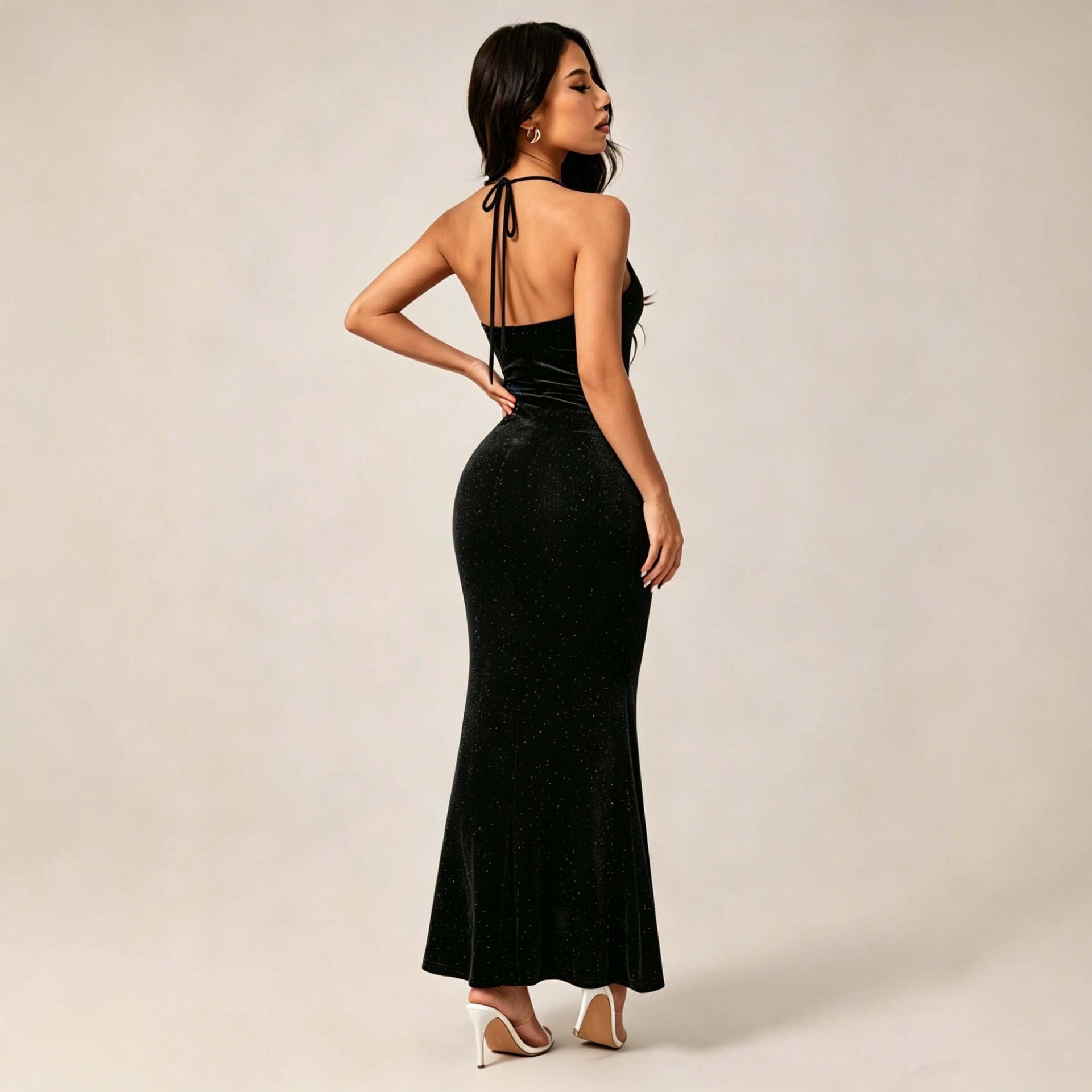 New Womens Halter-neck Sheath Dress
