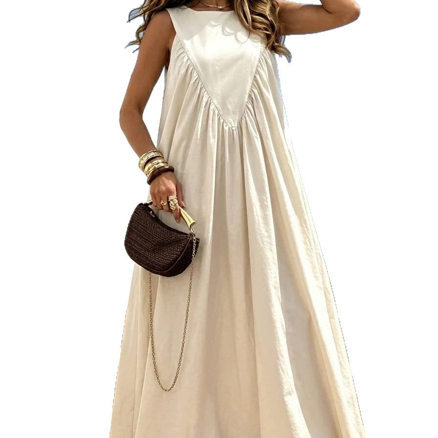 Cross-border New Solid-color Elegant Dress