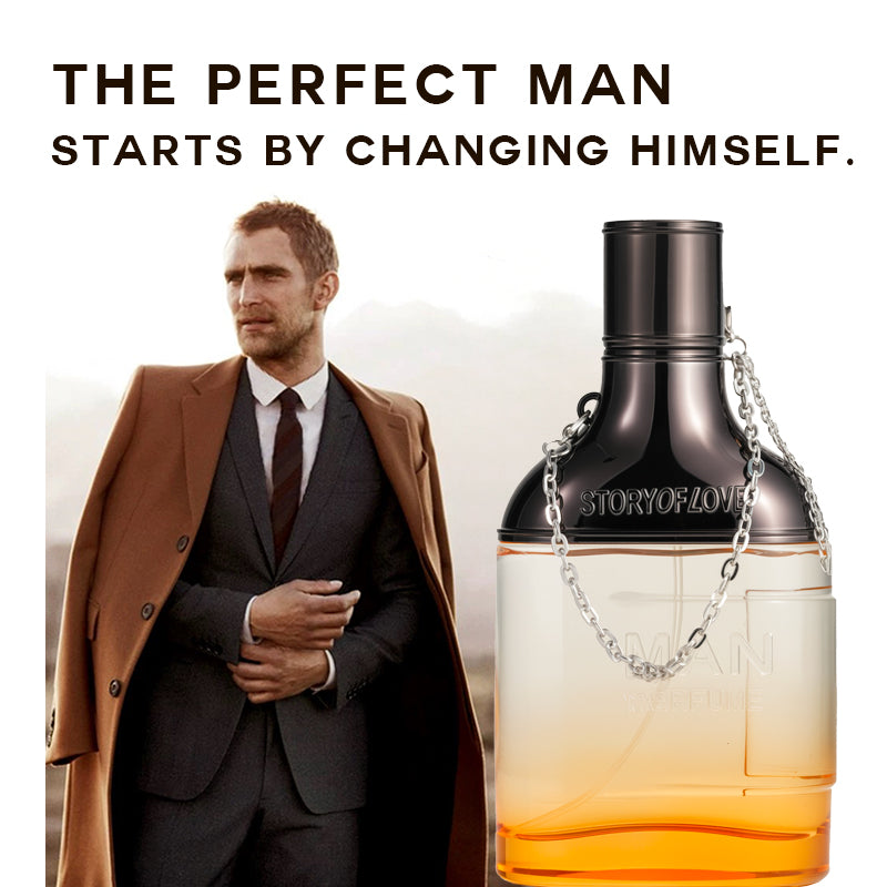Chained Eau De Cologne For Men,Amber Wood Eau De Cologne, 3.4 FL.OZ Long Lasting Woody Citrus Scent Perfume For Men, Ideal Gift Set