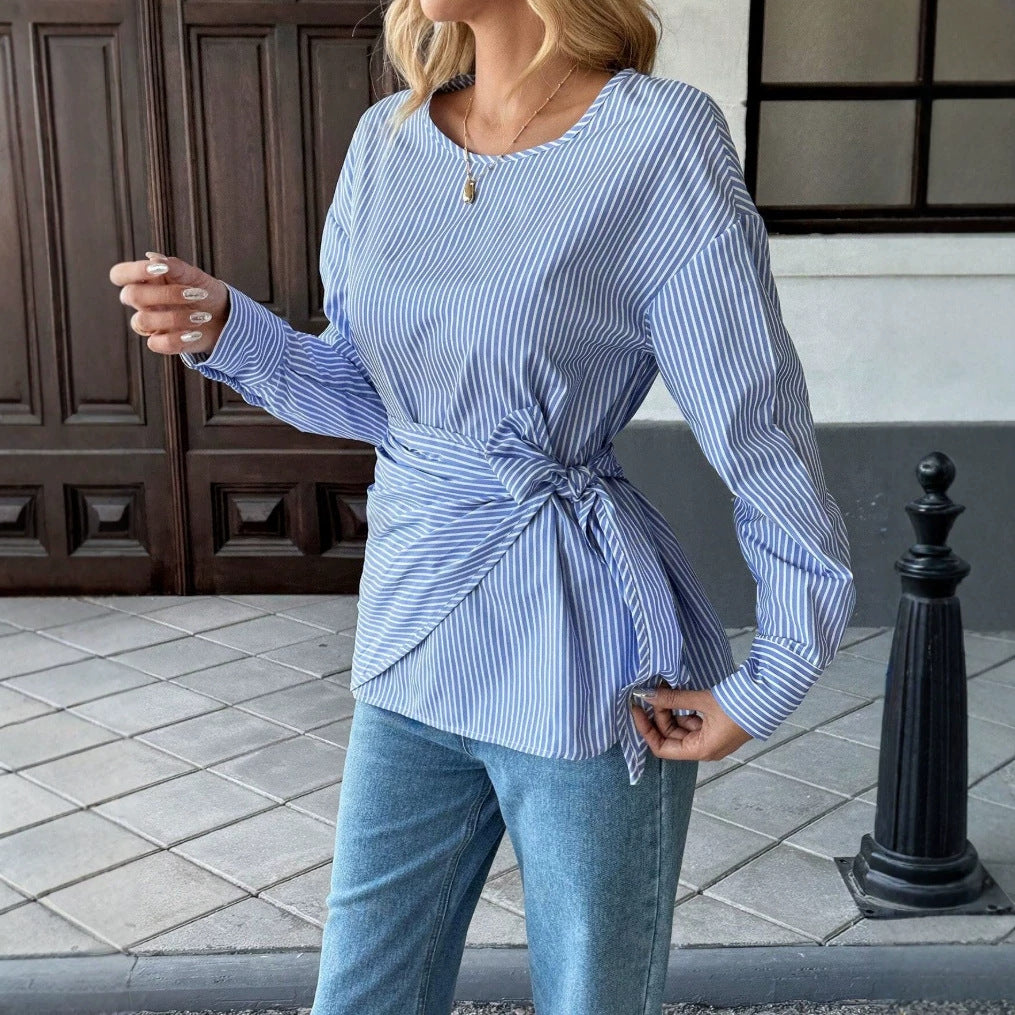 Cinched-waist Lace-up Short-length Long-sleeve