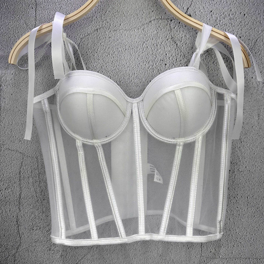 Womens Sexy Strapless Bandeau With Waist-cinching Straps