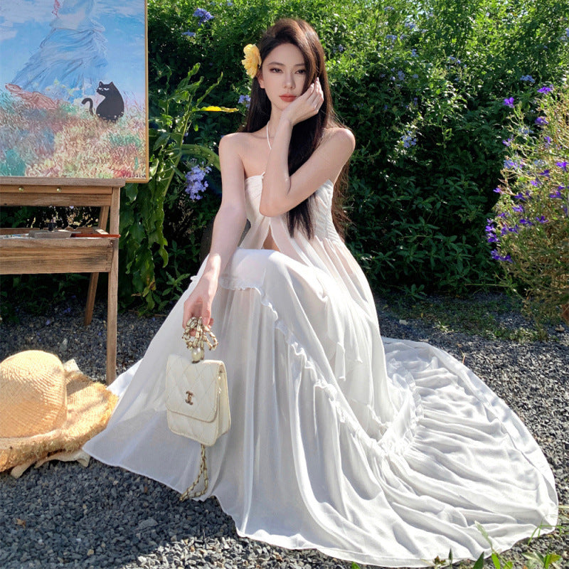 Tube Top Ethereal, Voluminous Midi Skirt