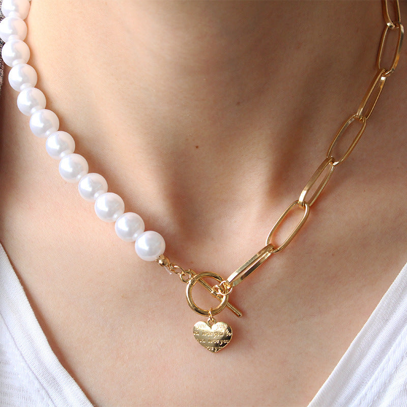 OT Deduction Heart-shaped Patchwork Necklace