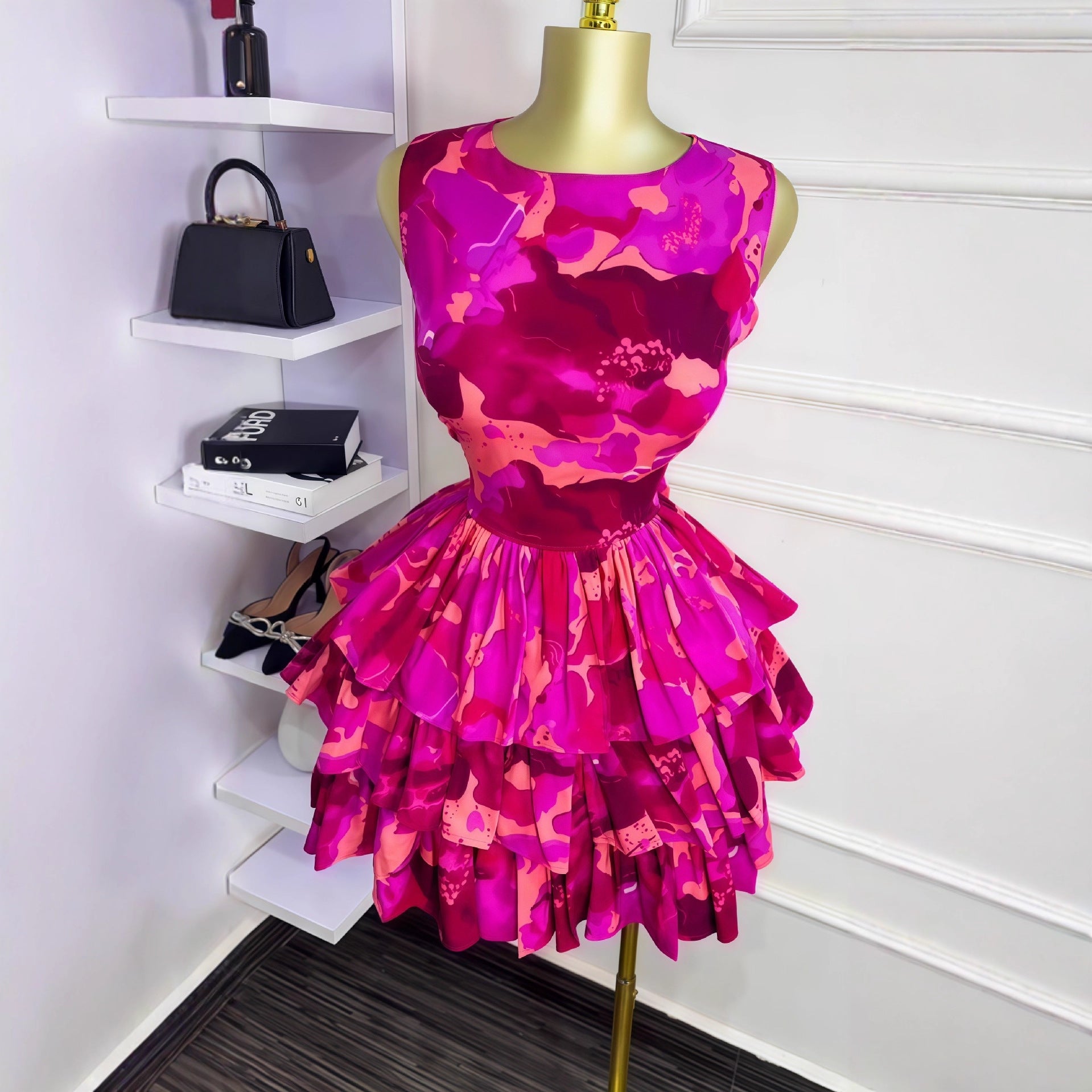 Ruffled Short Three-tiered Cake Skirt