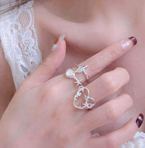 Y2K Silver Auditorium Relief Ring