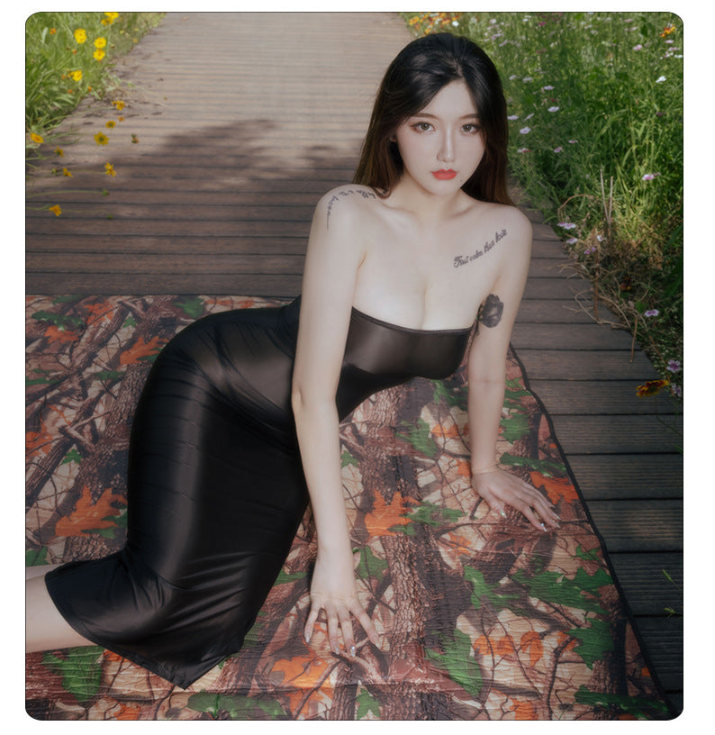 Ladies Fashion Skinny Tie Long Dress
