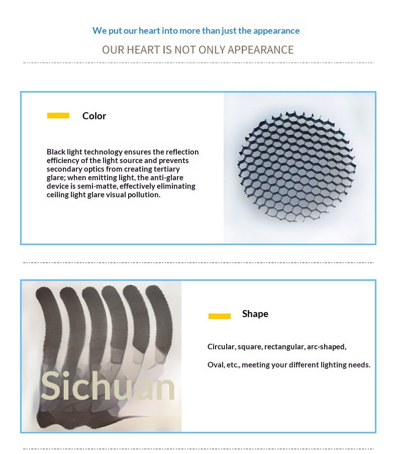 Anti-glare Honeycomb Mesh For LED Lighting Fixtures