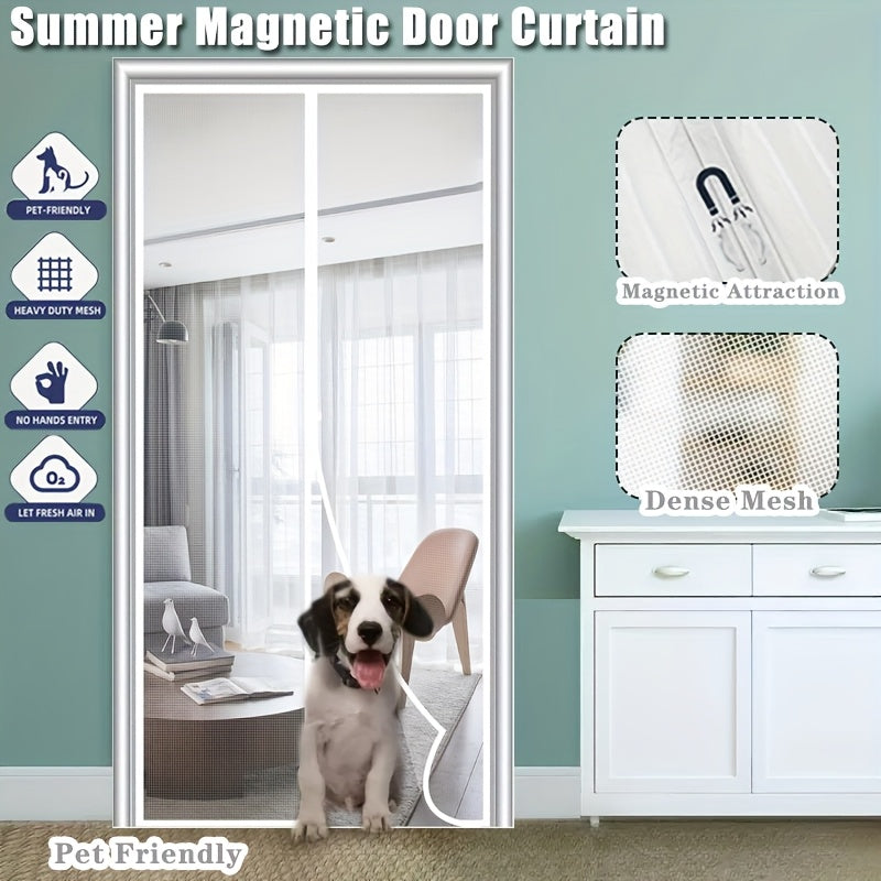 Magnetic Mosquito-proof Door Curtain, Summer Upgraded Screen Window, No Need To Drill, Mesh Curtain - Keeps Insects Out While Allowing Ventilation, Classic Style, Suitable For Bedrooms, Living Rooms,