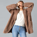 Women's hooded plush coat