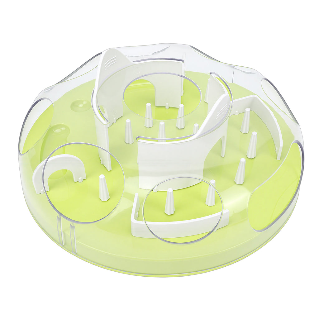 Interactive Cat Puzzle Feeder Funny Cat Puzzle Food Dispenser Enrichment Toy For Pets Play And Exercise Green