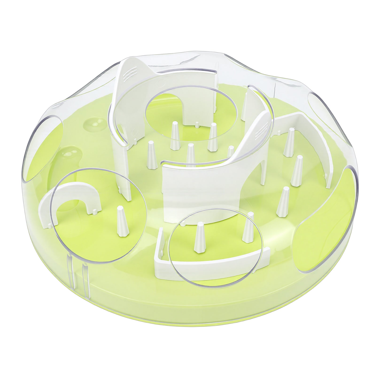 Interactive Cat Puzzle Feeder Funny Cat Puzzle Food Dispenser Enrichment Toy For Pets Play And Exercise Green