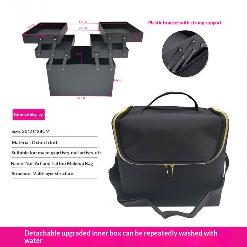 Foldable Cosmetic Bag Large-capacity Portable Makeup Case