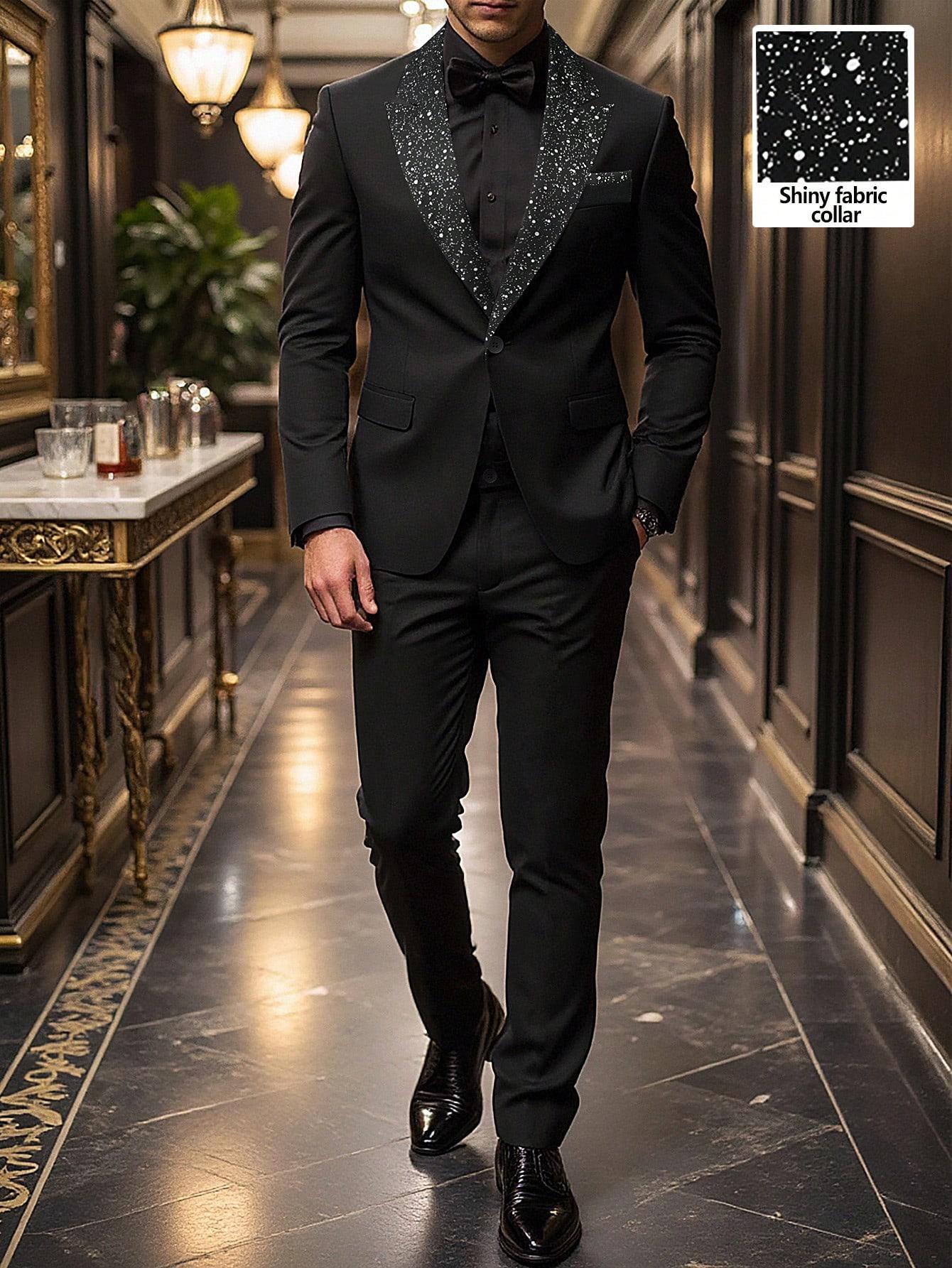 Mens Solid-Color Business Suit Set