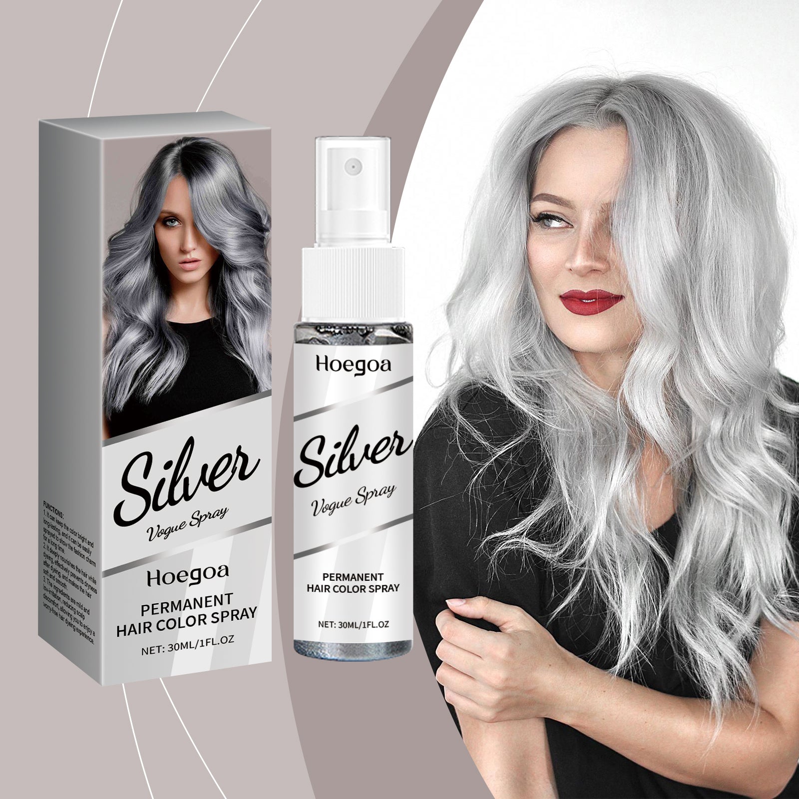 Silver-gray Hair Dye Spray 30ml