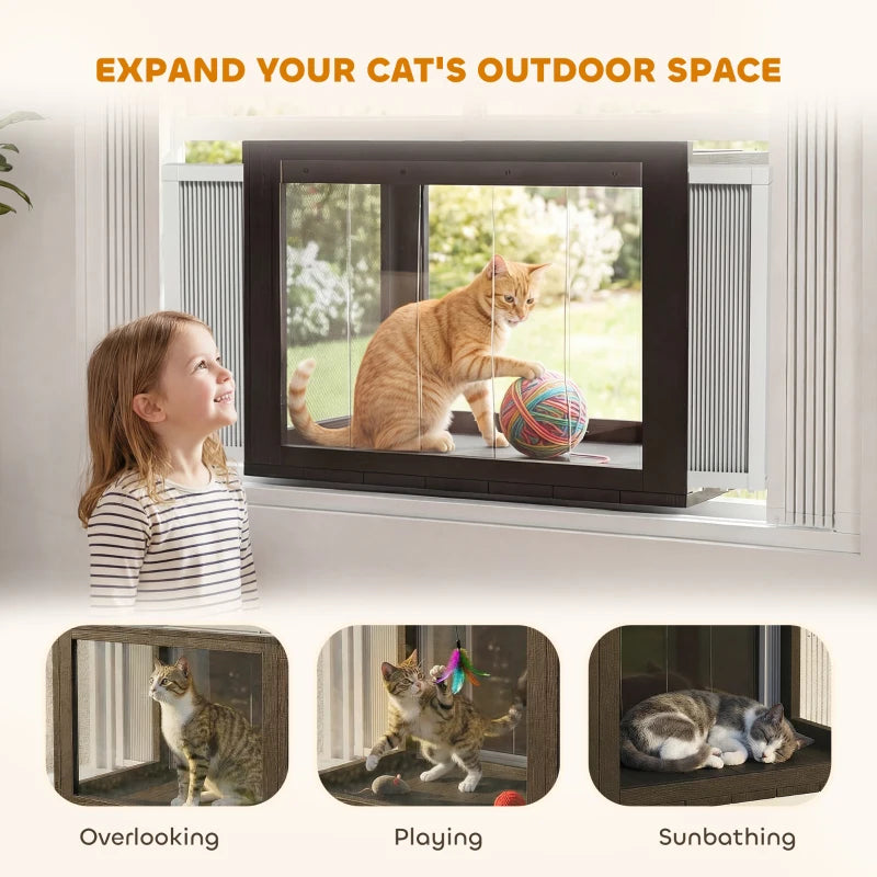 Catio Outdoor Cat Enclosure25-41Outdoor Cat House For Sunbathing, Napping & Overlooking