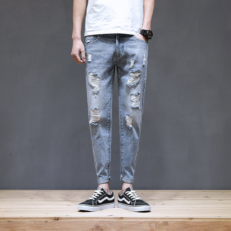 Casual ripped men's pants
