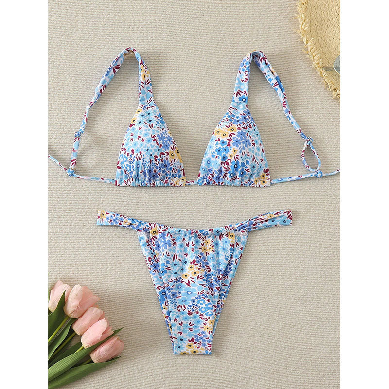 European And American Multi-color Two-piece Swimsuits Womens Bikinis