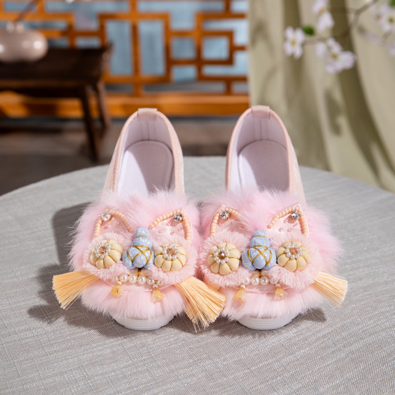 Cute And Interesting Traditional Chinese Lion Dance Handmade New Chinese-style Folk Costume Tiger-head Shoes For Women Of Adult Size, Suitable For Summer 2026, For Home Wear, Outdoor Sandals, Single S