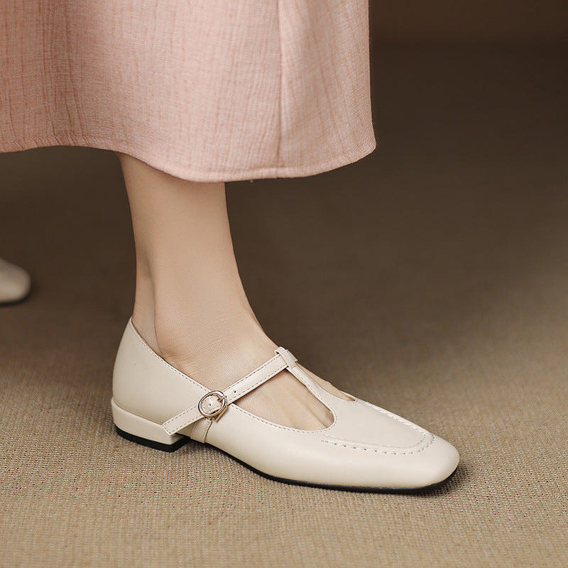 Sewn Womens Peep Toe Pumps T-strap Design Sizes