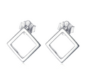 925Sterling Silver Square Shape EAR STUDS
