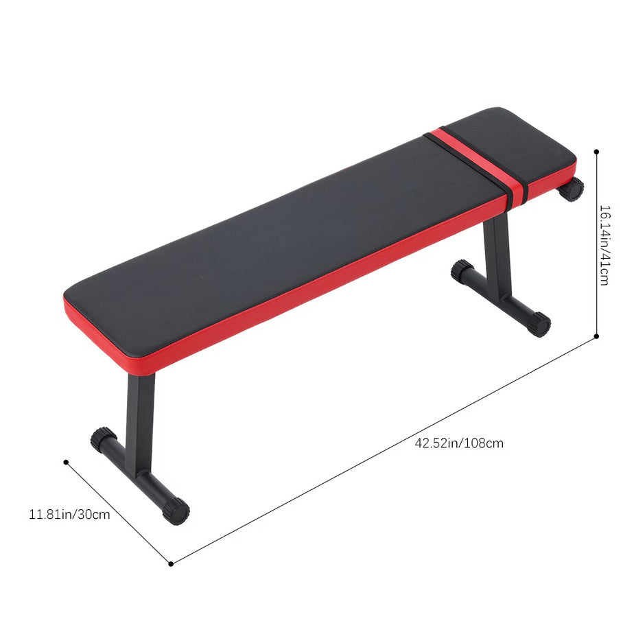 Flat Weight Bench Foldable Strength Training Exercise Home Gym Workout Fitness