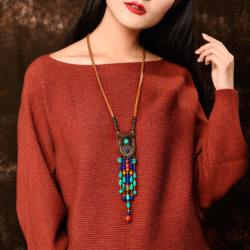 Women's sweater chain pendant