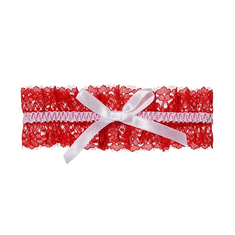 Wide Lace Colorful Ribbon Bridal Leg Ring