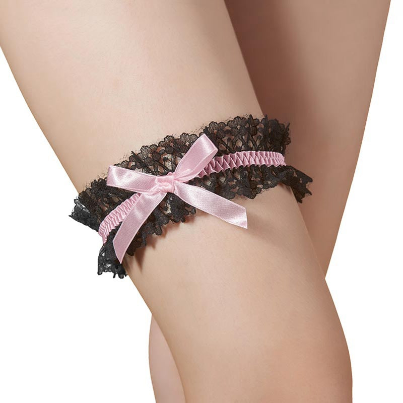 Wide Lace Colorful Ribbon Bridal Leg Ring
